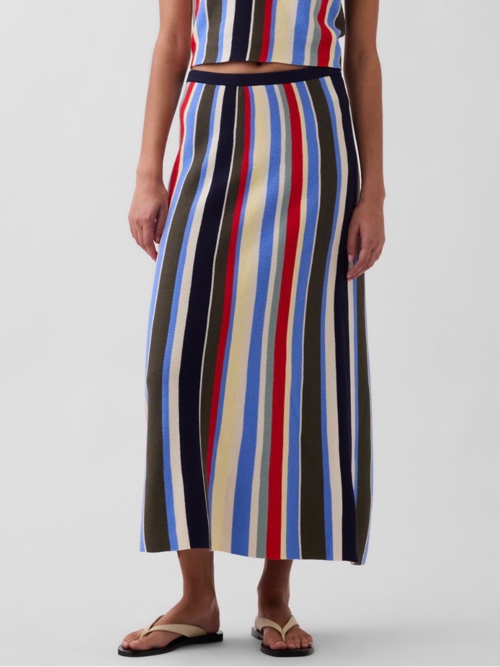 NWT GAP 100% Cotton Stripe Easy Maxi Sweater Skirt
